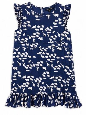Little Marc Jacobs 100% Silk Animal Print Ruffle Dress Size 12